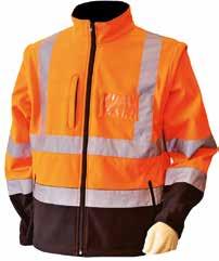 Koot S-XXXL OUTDOOR HI-VIS 1 EN 471 luokiteltu oranssi/musta Softshellpusero irroitettavilla hihoilla,