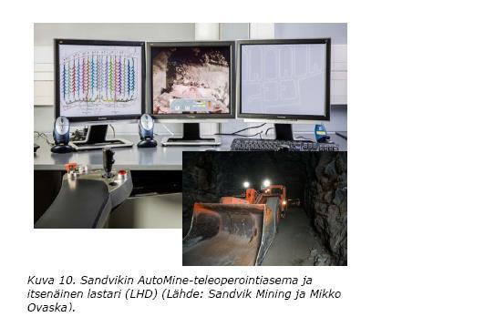 Sandvikin AutoMine-järjestelmän7 osana ovat itsenäisesti ajavat kaivoskuorma-auto ja kuljettava lastauskone.