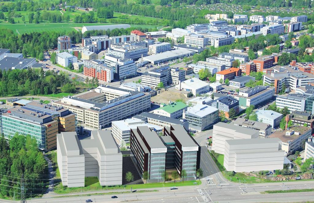 Pääkaupunkiseutu TEKSTI: ERKKI HAKALA Peab Oy Helsingin Pitäjänmäelle Vihdintien varrelle valmistuu keväällä 2016 ULTIMES Business Garden (kuvassa etualalla).