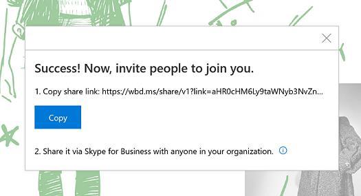 5. Kopioi ja liitä tämä linkki Skype-keskusteluun toisen Surface Hubin kanssa.