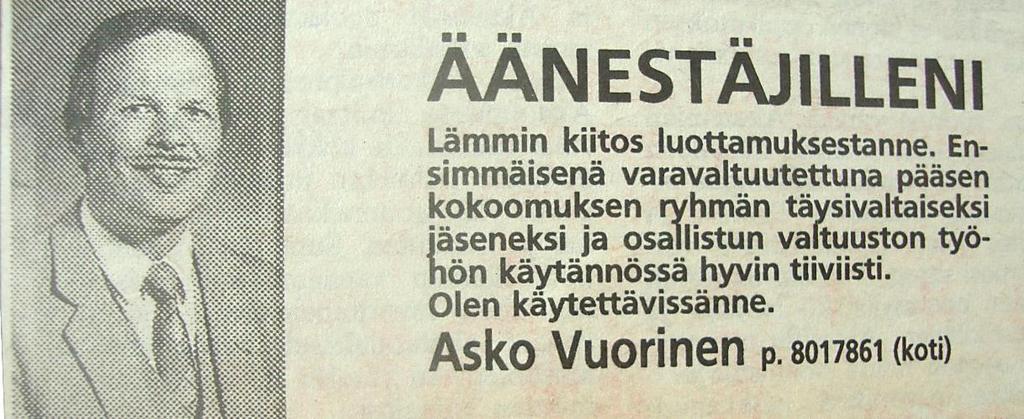 Ehkä merkittävin asia oli, kun minut oli pyydetty vetämään jokakeväisen Espoonlahti-cupin järjestelytoimikuntaa keväästä 1983 alkaen.