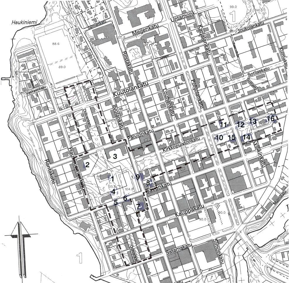 8. SÄILYMISEDELLYTYKSET Kirkkopuisto ja Otavankatu on merkitty osayleiskaavassa (1987) kaupunkikuvan kannalta merkittäväksi kokonaisuudeksi, jonka kehittäminen yksityiskohtaisessa suunnittelussa on