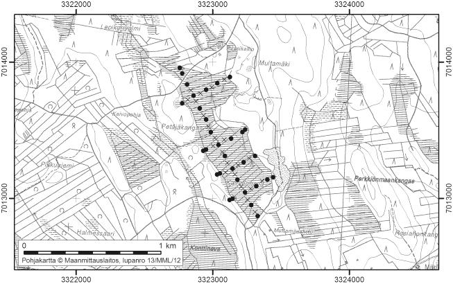 Onerva Valo, Asta Harju ja Tuija Vähäkuopus 11. Kainaloneva Kainaloneva (kl. 2313 06, x = 7013,1, y = 3323,2) sijaitsee noin 10 km Lappajärven keskustasta lounaaseen.