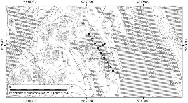 Onerva Valo, Asta Harju ja Tuija Vähäkuopus 41. Mustikkavuori Mustikkavuori (kl. 2314 01, x = 7016,0, y = 3317,0) sijaitsee noin 26 km Lappajärven keskustasta länteen, lähellä Kauhavan rajaa.