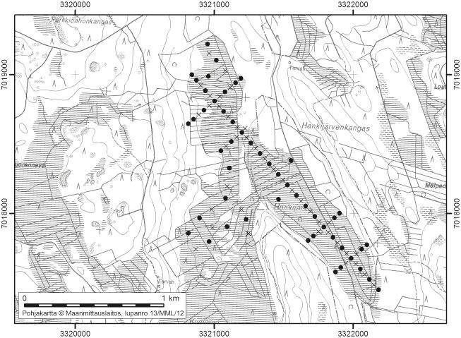 Lappajärvellä tutkitut suot ja niiden turvevarat. Osa 1. 45. Hankijärvi 45. Hankijärvi (kl. 2314 04, x = 7018,1, y = 3321,4) sijaitsee noin 12 km Lappajärven keskustasta länteen.