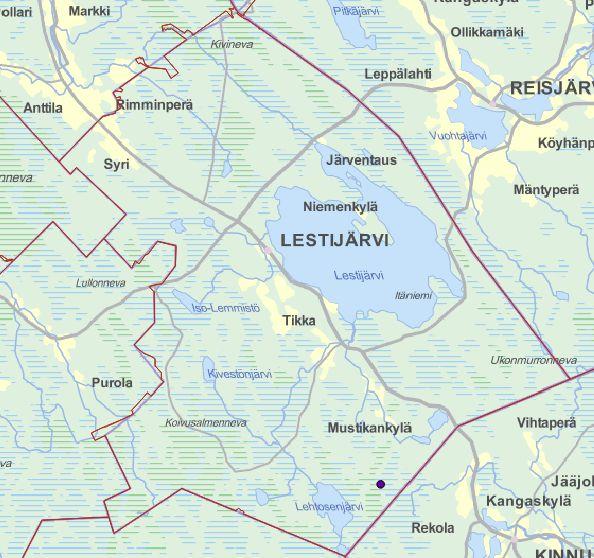 Sijainti Kohde sijaitsee Keski-Pohjanmaalla Lestijärven kunnassa, Perhon, Kinnulan ja Lestijärven rajojen tuntumassa, Lehtosenjärven pohjoispuolella.