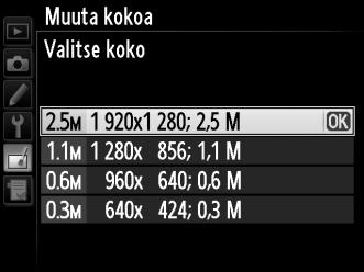 Oikealla näkyvät vaihtoehdot tulevat esiin; korosta haluamasi vaihtoehto ja paina J. 4 Valitse kuvat. Korosta Valitse kuva ja paina 2.