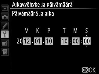 Valitse Kesäaika ja paina 2. Kesäaika on oletuksena pois käytöstä.