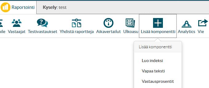 Vapaan tekstikentän lisäys raportille Vapaa tekstikenttä raportti lisätään