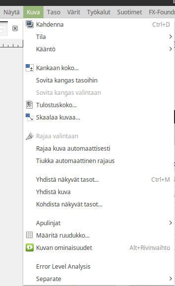 138 Kun kuva on valmis, se tallennetaan Tiedosto Vie (nimellä ). Valitse tallennushakemisto, tiedostonimi ja tiedostomuoto. Muista laittaa tiedostonimeen tiedostomuoto oheisen kuvan mukaisesti.