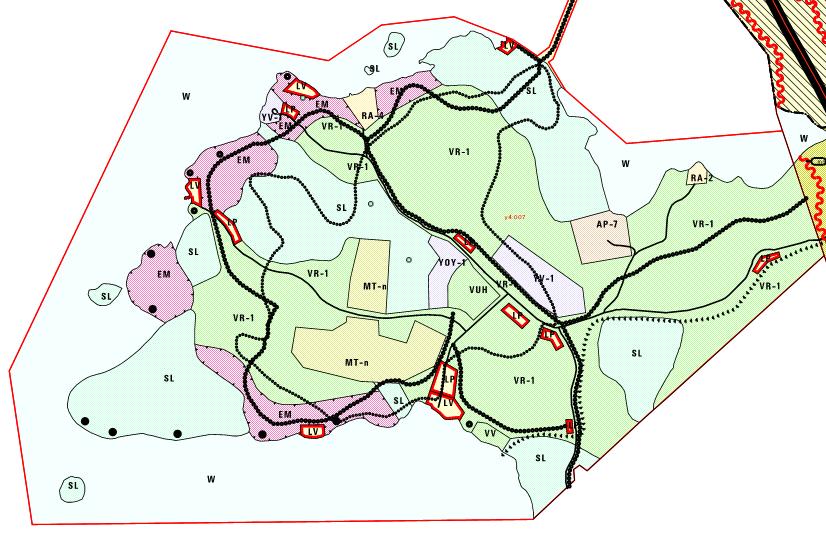 MASSU Jyväskylän maaseutualueiden maankäytön esiselvitys nen asuntoalue -merkinnällä (AP) ja Erillispientalojen alue/ Asemakaava (AO).