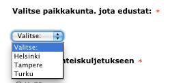 . Monivalintakysymyksissä osallistuja valitsee annetuista vaihtoehdoista joko yhden (Monivalinta valitse yksi tai Alasvetovalikko) tai useamman (Monivalinta valitse monta).