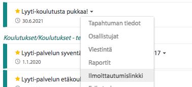 8.1. Avoimen ilmoittautumislinkin lisääminen omaan kutsukanavaan 1. Luo uusi tapahtuma, eli ilmoittautumissivu, kiitossivu ja vahvistusviesti. 2. Luo kutsuviesti / tiedote kutsukanavaasi, esim.