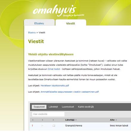 Hyvis: Turvallinen viestinvälitys Ammattilainen - Kansalainen Palvelu mahdollistaa tietoturvallisen sähköisen kommunikoinnin terveydenhuollon ammattihenkilön kanssa.