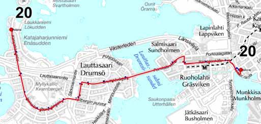 12 Linja 15 Linjan vuoroväli tihenee syysliikenteen alkaessa Salmisaaren kasvavan kysynnän vuoksi kahdeksasta minuutista viiteen minuuttiin. Linjaa liikennöidään edelleen arkisin ruuhka-aikoina.