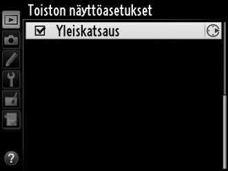 Kopioi kuva(t) G-painike D toistovalikko Kopioi kuvia muistikortilta toiselle. Toiminto on käytettävissä vain, kun kameraan on asetettu kaksi muistikorttia.