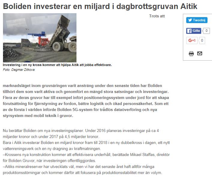 Uusia projekteja tulee Jokkmokk: Brittisk Beowulf mining öppnar järnmalmsgruvan i Laver Gällivare: Boliden gör förstudie i Nautanen Gällivare Boliden gör en förstudie för en ny underjordsgruva i det