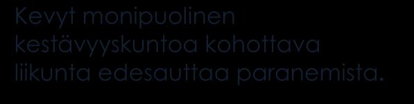 Liikunta ja aktiivisuus Aktiivisuus ja päivittäiset toimet edesauttavat paranemista Aktiivisuus ja päivittäisten toimintojen jatkaminen auttaa selkäkivun paranemista.