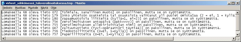 Aluksi ohjelma kysyy, minkä nimiseksi tiedostoksi ilmoitus tehdään.