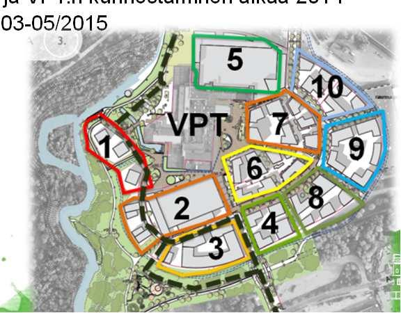 3000 asukasta ja 2100 työpaikkaa Myöhemmässä kehitysvaiheessa 5000 asukasta