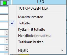 Tutkimuksen tilan perusteella voidaan hakea Etsi -näytöllä. Vihkiaika ja -paikka -kentät tulevat näkyviin Keskusikkunassa sen jälkeen kun henkilölle on lisätty puoliso.