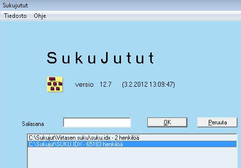 Jos koneellasi on useita eri sukuja, niin voit tehdä kullekin suvulle oman ikonin työpöydällesi ja nimetä sen uudelleen. Pikakuvakkeen työkansio - kohtaan kirjoitetaan polku, jossa suku on.