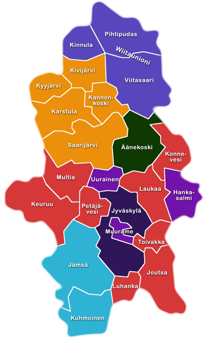 KESKI-SUOMEN SOTE-RAKENTEET 2015 1. Yhteistoiminta-alue: Kinnula, Pihtipudas ja Viitasaari (sote-integr.) 2.