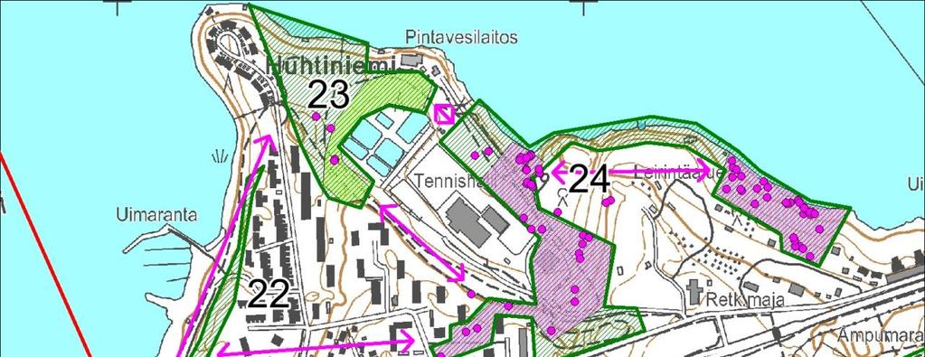 18 Kohteen arvo: Metsäalue on kuivan lehdon piirteidensä ja iäkkään puustonsa takia muu huomionarvoinen luontokohde.