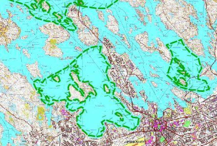 29 Kuva 21. Pien-Saimaan koskeloselkien maakunnallisesti tärkeän lintualueen (MAALI) rajaukset eteläosassa (Sammonlahti Sunisenselkä ja Kaukaanselkä Niemisenselkä).