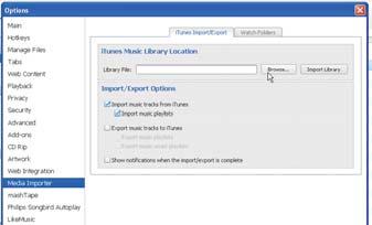 Musiikkitiedostojen kerääminen tietokoneesta itunes-mediakansion asettaminen Tarkkailukansion asettaminen Luo keskuskansio Kaikki musiikkitiedostot voidaan lisätä automaattisesti kirjastoosi