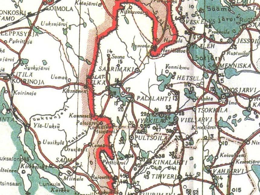 Hyrsylän mutkan kysymys Ns. Hyrsylän mutkassa sijainneet kaksi Salmiin kuulunutta kylää Hyrsylä ja Ignoila ilmaisivat 1920-luvulla halunsa siirtyä Salmin pitäjästä osaksi Suojärven pitäjää.