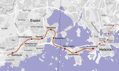 SRV vastaa 1,6 kilometriä pitkän kaksoistunnelin, Otaniemen metroaseman sekä kahden sisäänkäyntikuilun louhinnasta ja lujituksista.