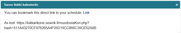 When you have composed your desired schedule on the Search page, go to Settings page, give the schedule a name and then click save.