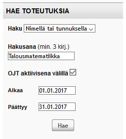 Kokoa lukujärjestys opintojaksototeutuksien perusteella Sen sijaan, että haet jonkin ryhmän valmista lukujärjestystä, voit koostaa oman lukujärjestyksen poimimalla opintojaksototeutuksia opintokoriin.