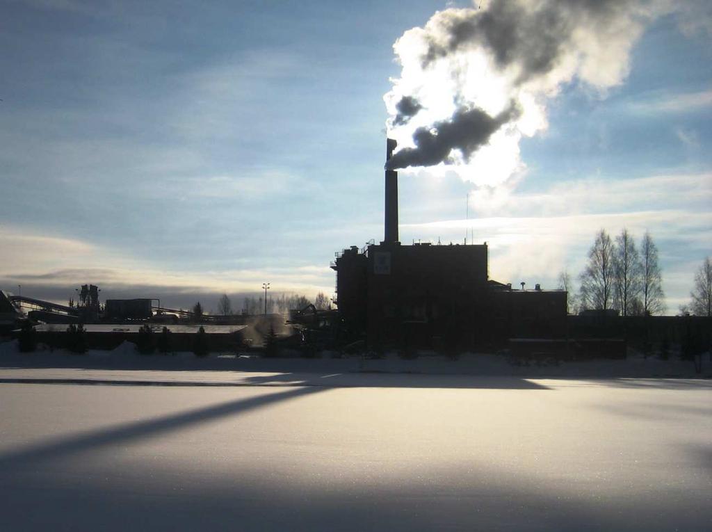 7 Kuva 1. Joensuun vaneritehdas kevätpakkasella. Vaneritehdas kuuluu kansainväliseen ja tunnettuun UPM-konserniin.