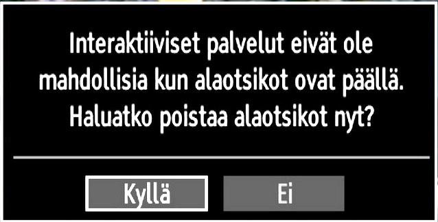 Mykistystoiminto: Paina -näppäintä sammuttaaksesi äänen. Mykistysilmaisin näkyy ruudun yläosassa. Mykistyksen voi perua kahdella tavalla; painamalla -näppäintä tai korottamalla äänentasoa.