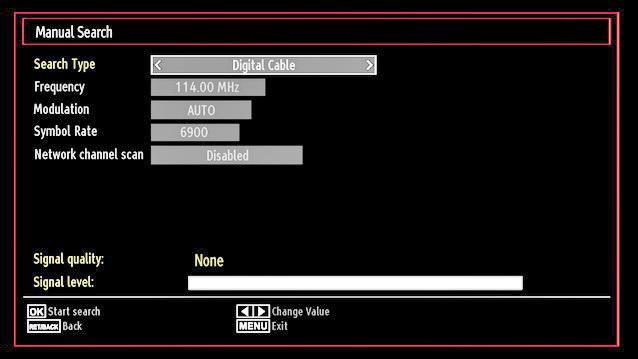 the multiplex or frequency number using the numeric buttons and press OK button to search.