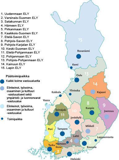 Aluekoordinaatio Pohjoinen Lappi, Pohjois-Pohjanmaa, Keski-Pohjanmaa, Kainuu Itäinen Pohjois-Savo, Pohjois-Karjala, Etelä-Savo, Eteläinen Etelä-Karjala, Kymenlaakso, Uusimaa, Päijät-Häme, Häme