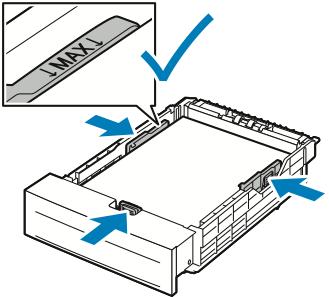 Paperit ja muu tulostusmateriaali 3. Säädä paperin pituus- ja leveysrajoittimia kuvan mukaisesti. 4. Taivuta arkkeja edestakaisin, tuuleta niitä ja tasoita sitten reunat tasaista pintaa vasten.