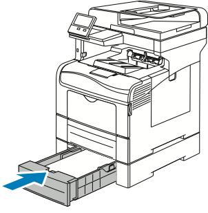 Jos alustaa on jatkettu Legal-kokoista paperia varten, osa alustasta ulottuu tulostimen ulkopuolelle. - Jos paperin koko, tyyppi tai väri on sama, vahvista koskettamalla OK.