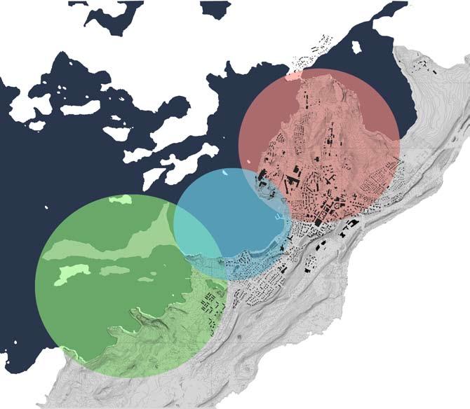 5. Lohjan rantaraitti Lohjan rantaraitti muodostuu karkeasti kolmesta osa-alueesta, jotka voidaan jakaa maiseman ominaispiirteiden ja yhdyskuntarakenteen perusteella.