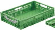 Elintarvikehyväksytyt muovilaatikot Kokoontaittuvat Logistiikka Elintarvikelaatikot 14,0L 400x300x160mm Vihreä Palkittu tuoteinnovaatio!