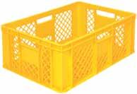 Elintarvikehyväksytyt muovilaatikot 45L 600x400x240mm Keltainen Elintarvikehyväksyntä, valmistettu HD Polyeteenistä, joka takaa hyvät ominaisuudet mm.