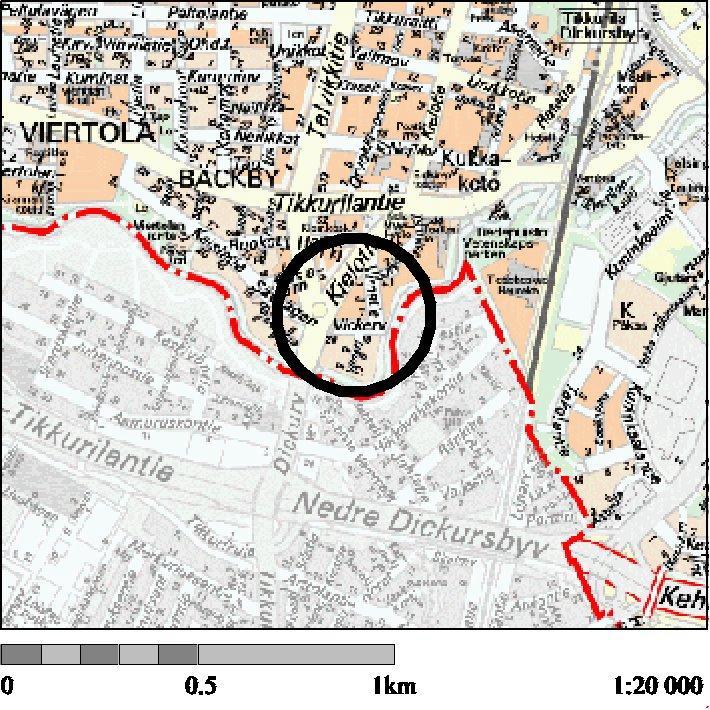 fi/kaupunkisuunnittelu) Suunnittelualue Suunnittelualue sijaitsee Tikkurilan kaupunginosassa osoitteessa Virnatie 5. IV-VI.