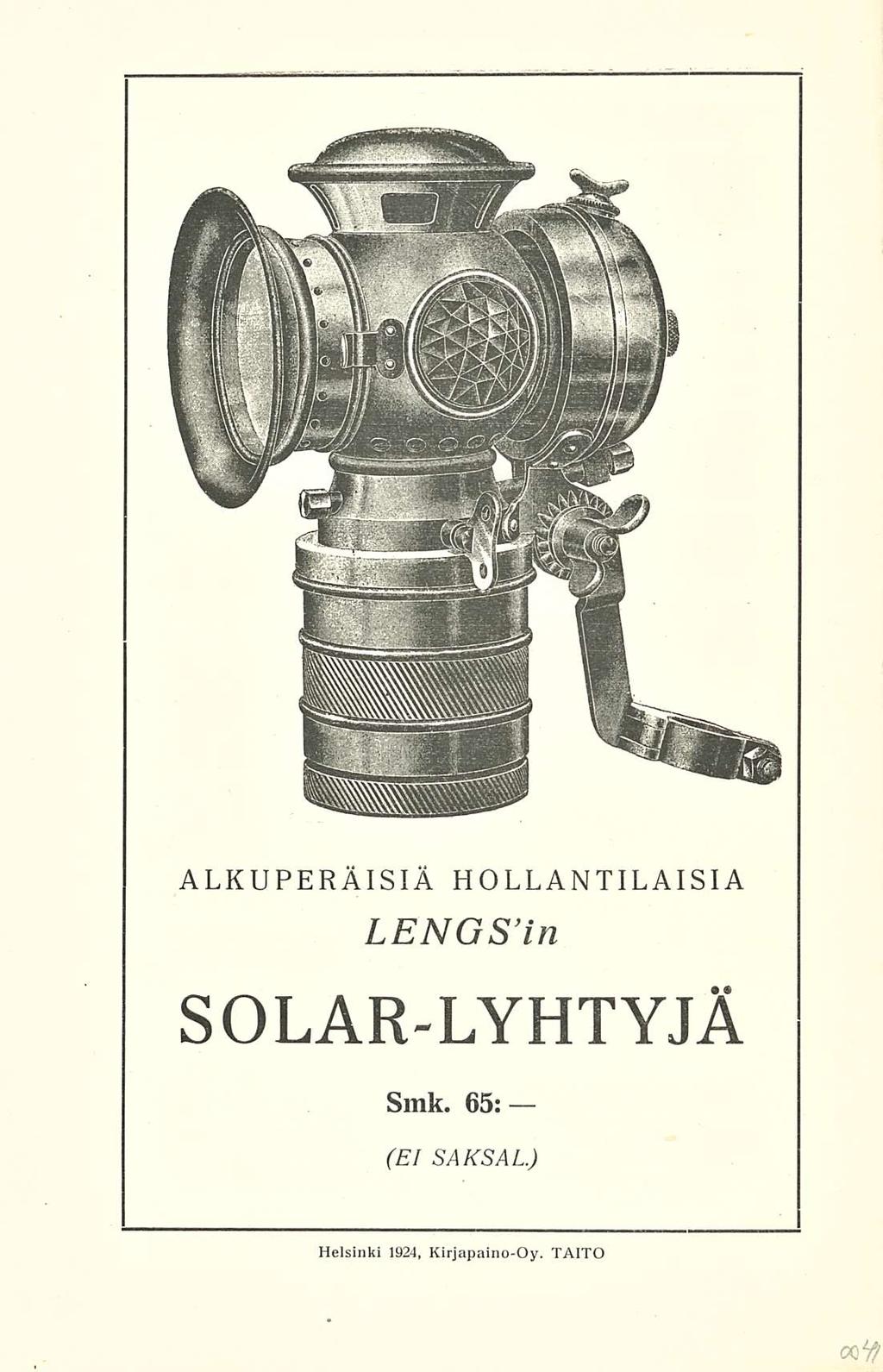 ALKUPERÄISIÄ HOLLANTILAISIA LEN G S in SOLAR-LYHTYJÄ