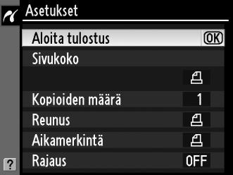 Kuvien tulostaminen yksitellen 1 Valitse kuva. Saat näkyviin lisää valokuvia painamalla 4 tai 2. Voit suurentaa nykyistä kuvaa painamalla X-painiketta (s. 234).