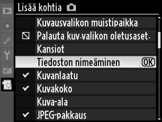 Lisää uusi kohta painamalla J. 5 Näytä Oma valikko.