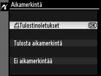 Q Asetus Reunus Aikamerkintä Rajaus Kuvaus Tämä asetus on käytettävissä vain, jos nykyinen tulostin tukee sitä. Tuo näkyviin oikealla kuvatun valikon.