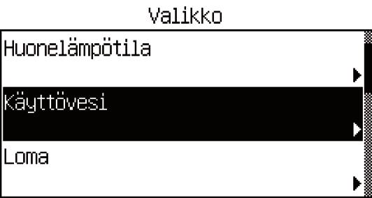 Valikkojen käyttö 7 Valikkojen käyttö 7.1 Lähtötila Lähtötila näyttää eri lämpötilat, kellonajan sekä ajankohtaiset käyttösymbolit.