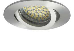 LED-VALAISIMET / LED-VALOSARJAT Valaisinrunko EVIT, MR16 Kotelo: alumiinia, johto 120mm, IP20, suunnattava, 12V, Ø82mm, upotusø: 7075mm,